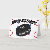 Aangepaste ijshockey gepersonaliseerde leeftijd na kaart (Gele Bloem)