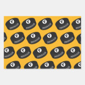 Aangepaste ijshockey Naam Monogram Puck Inpakpapier Vel (Voorkant 3)