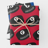 Aangepaste ijshockey Naam Monogram Puck Inpakpapier Vel (In situ)