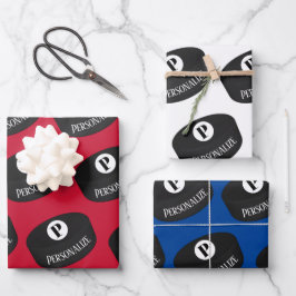 Aangepaste ijshockey Naam Monogram Puck Inpakpapier Vel