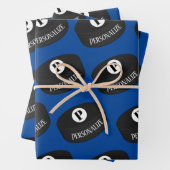 Aangepaste ijshockey Naam Monogram Puck Inpakpapier Vel (In situ)