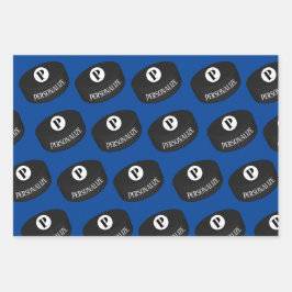 Aangepaste ijshockey Naam Monogram Puck Inpakpapier Vel