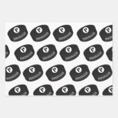 Aangepaste ijshockey Naam Monogram Puck Inpakpapier Vel (Voorkant 3)
