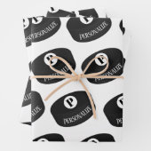 Aangepaste ijshockey Naam Monogram Puck Inpakpapier Vel (In situ)