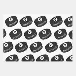 Aangepaste ijshockey Naam Monogram Puck Inpakpapier Vel