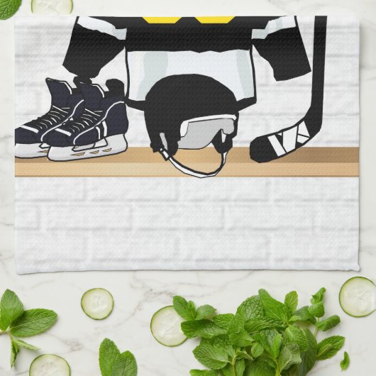 Aangepaste ijshockey ontwerp theedoek (Gevouwen)