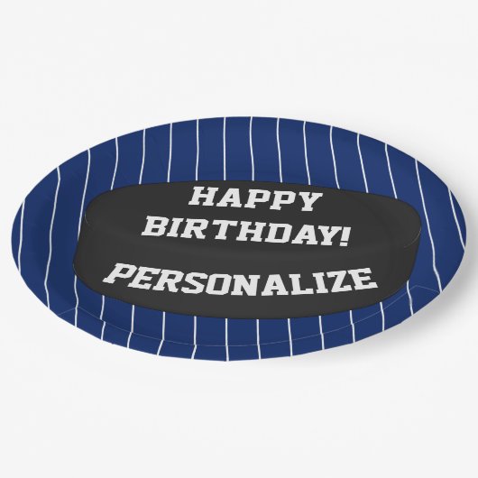 Aangepaste ijshockey Puck Ball Happy Birthday Papieren Bordje (Gekanteld)