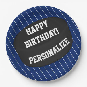 Aangepaste ijshockey Puck Ball Happy Birthday Papieren Bordje
