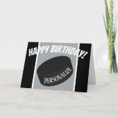 Aangepaste ijshockey puck gepersonaliseerde naam V Kaart (Voorkant)