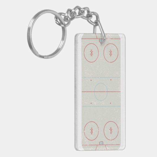 Aangepaste ijshockey Rink Sleutelhanger (Voorkant Links)