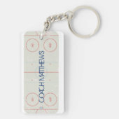 Aangepaste ijshockey Rink Sleutelhanger (achterkant)