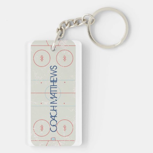 Aangepaste ijshockey Rink Sleutelhanger (achterkant)