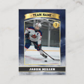 Aangepaste ijshockey trading Kaart Blue Gold Stadi Contactkaartje (Voorkant)