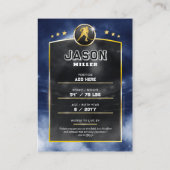 Aangepaste ijshockey trading Kaart Blue Gold Stadi Contactkaartje (Achterkant)