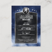 Aangepaste ijshockey trading Kaart Blue Silver Sta Contactkaartje (Achterkant)