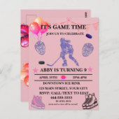 Aangepaste IJshockey Verjaardagsthema Briefkaart (Voorkant / Achterkant)