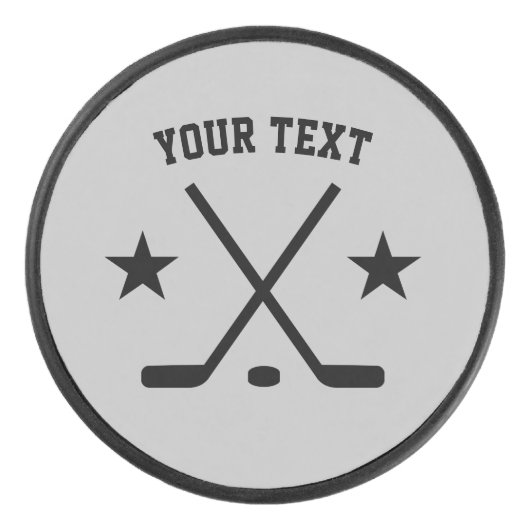 Aangepaste ijshockeypuck met kruisstaafjes logo hockey puck (Voorkant)