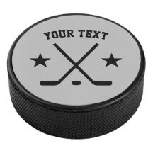 Aangepaste ijshockeypuck met kruisstaafjes logo