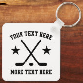Aangepaste ijshockeysleutelhanger voor spelers en  sleutelhanger (Achterkant)