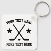 Aangepaste ijshockeysleutelhanger voor spelers en  sleutelhanger (Achterkant)