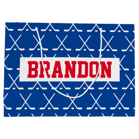 Aangepaste ijshockeysticks met een cadeautas (Achterkant)