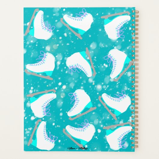 Aangepaste ijsschaatsen Blauwgroen les/praktijk Planner (Achterkant)