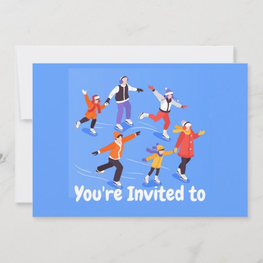Aangepaste ijsschaatsing op dag van feestdag kaart (Voorkant)