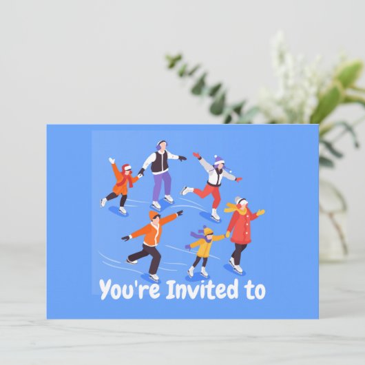 Aangepaste ijsschaatsing op dag van feestdag kaart (Staand voorkant)