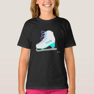 Aangepaste ijsschotterende Schaatsen Blauwe Afbeel T-shirt
