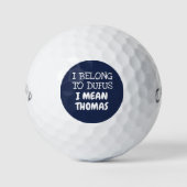 Aangepaste 'Ik hoor bij Dufus' Grappige Golfballen (Voorkant)