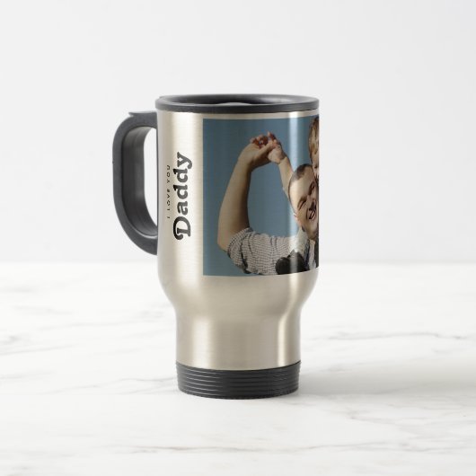 Aangepaste 'Ik hou van je Papa' Foto  Reisbeker (Voorkant links)