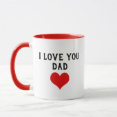 Aangepaste 'Ik hou van jou papa' tekst Cute Rode H Mok (Links)