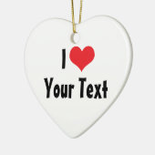 Aangepaste 'Ik hou van' kerstbal Keramisch Ornament (Links)