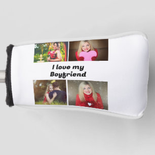 Aangepaste 'Ik hou van mijn vriend 4 foto' Golf He Golfheadcover