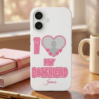 Aangepaste 'Ik hou van mijn vriend' – Voeg foto & iPhone 16 Hoesje