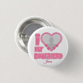 Aangepaste 'Ik hou van mijn vriend' – Voeg foto &  Ronde Button 3,2 Cm (Voorkant /achterkant)