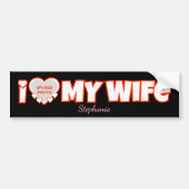 Aangepaste 'Ik hou van mijn vrouw' - Voeg naam en Bumpersticker (Voorkant)