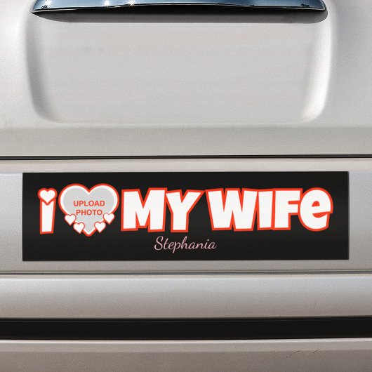 Aangepaste 'Ik hou van mijn vrouw' - Voeg naam en Bumpersticker