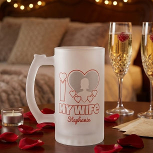 Aangepaste 'Ik hou van mijn vrouw' - Voeg naam en Matglas Bierpul