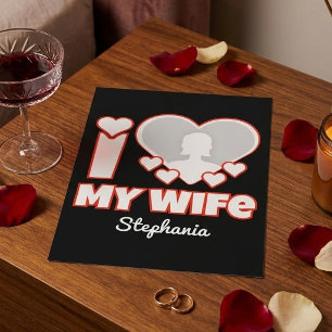 Aangepaste 'Ik hou van mijn vrouw' - Voeg naam en Vellum Uitnodigingen