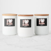 Aangepaste 'Ik hou van mijn vrouw' - Voeg naam en Voedselcontainer Etiket (Flessen)