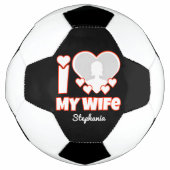 Aangepaste 'Ik hou van mijn vrouw' - Voeg naam en Voetbal (Voorkant)