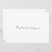 Aangepaste "Ik kan niet wachten om met je te trouw Kaart (Voorkant / Achterkant)