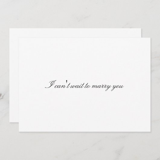 Aangepaste "Ik kan niet wachten om met je te trouw Kaart (Voorkant / Achterkant)