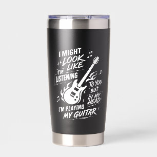 Aangepaste Ik Lijk Te Luisteren Gitaar Geïsoleerde Drinkbeker