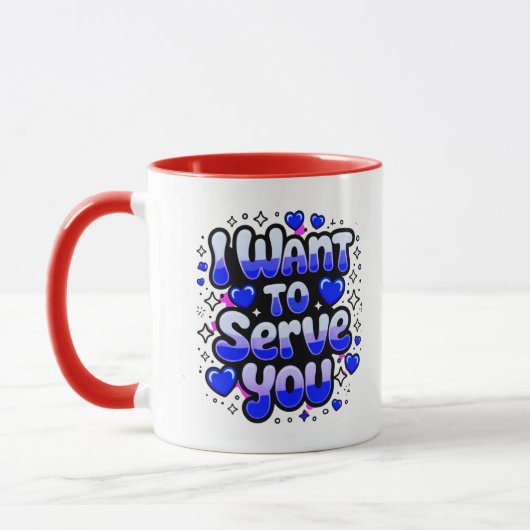 Aangepaste "Ik wil je serveren" Coffee Mok – Roman (Links)
