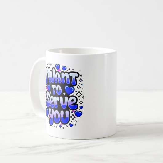 Aangepaste "Ik wil je serveren" Coffee Mok – Roman (Voorkant links)