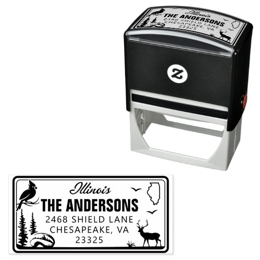 Aangepaste Illinois licentie Bord adresstempel Zelfinktende Stempel (In situ)