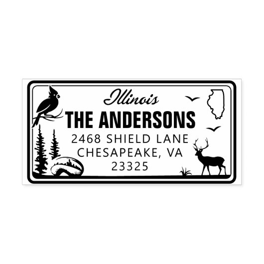 Aangepaste Illinois licentie Bord adresstempel Zelfinktende Stempel (Design)