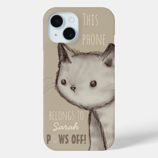Aangepaste illustratie Cute Cat Paws Off Case-Mate iPhone Case (Achterkant)